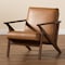 Baxton Studio Bianca Mid-Century Modern Walnut Brown Finished Wood and Tan Faux Leather Effect Lounge Chair 190-11392-ZORO - alternate 4